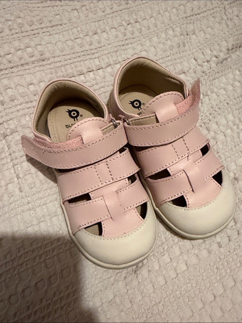 Toddler Pink Leather Fisherman Sandals with Velcro Closure